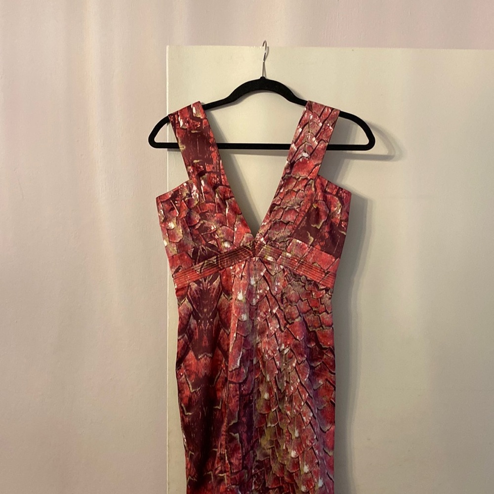 Just cavalli Pink Mermaid Print Silk Dress